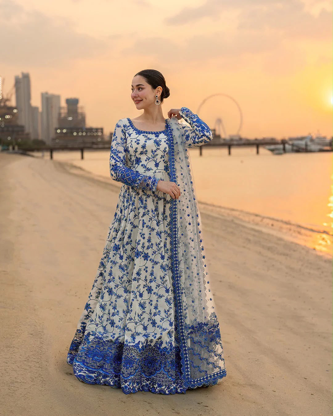 Elegant Floral Anarkali Set with Dupatta