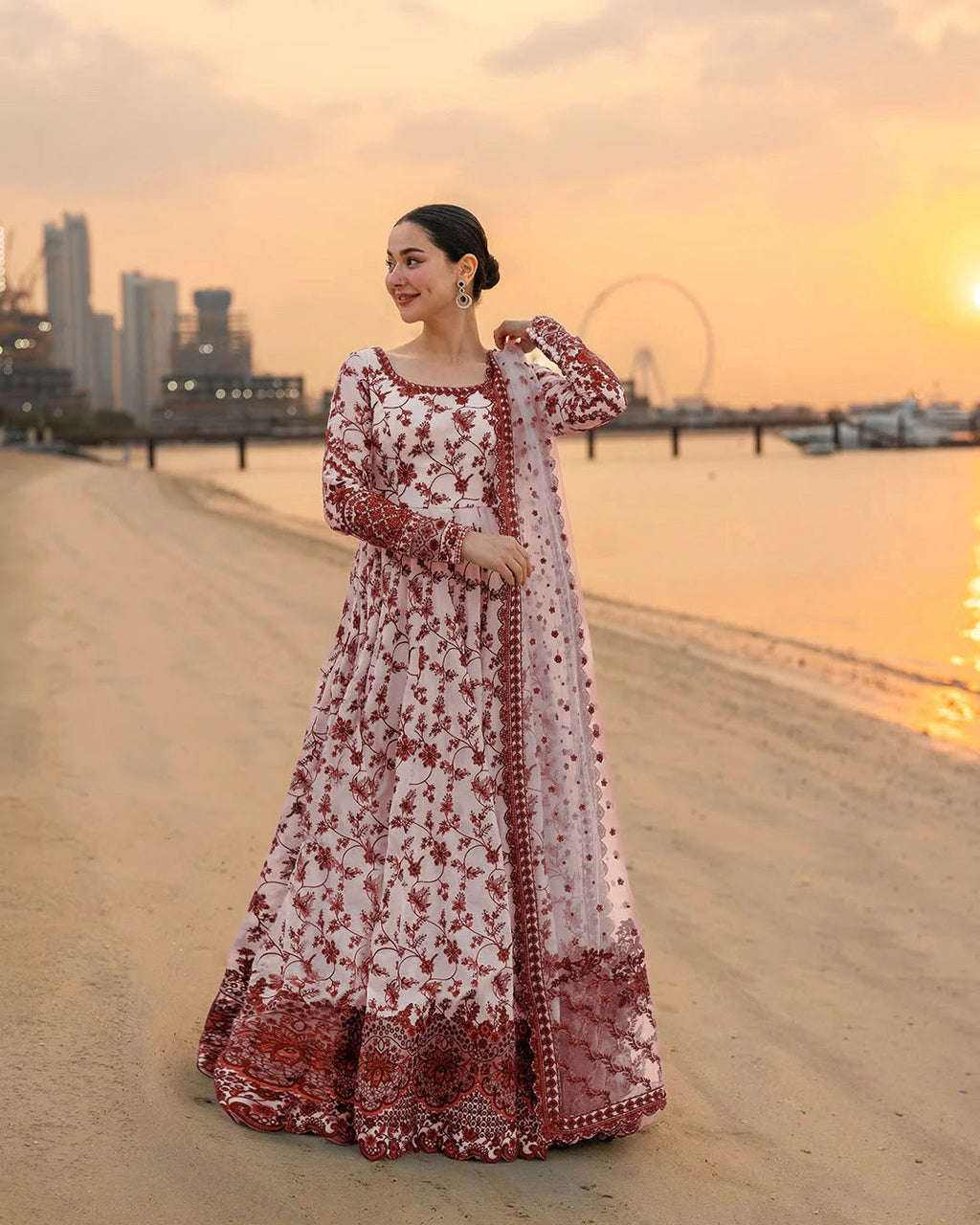 Elegant Floral Anarkali Set with Dupatta
