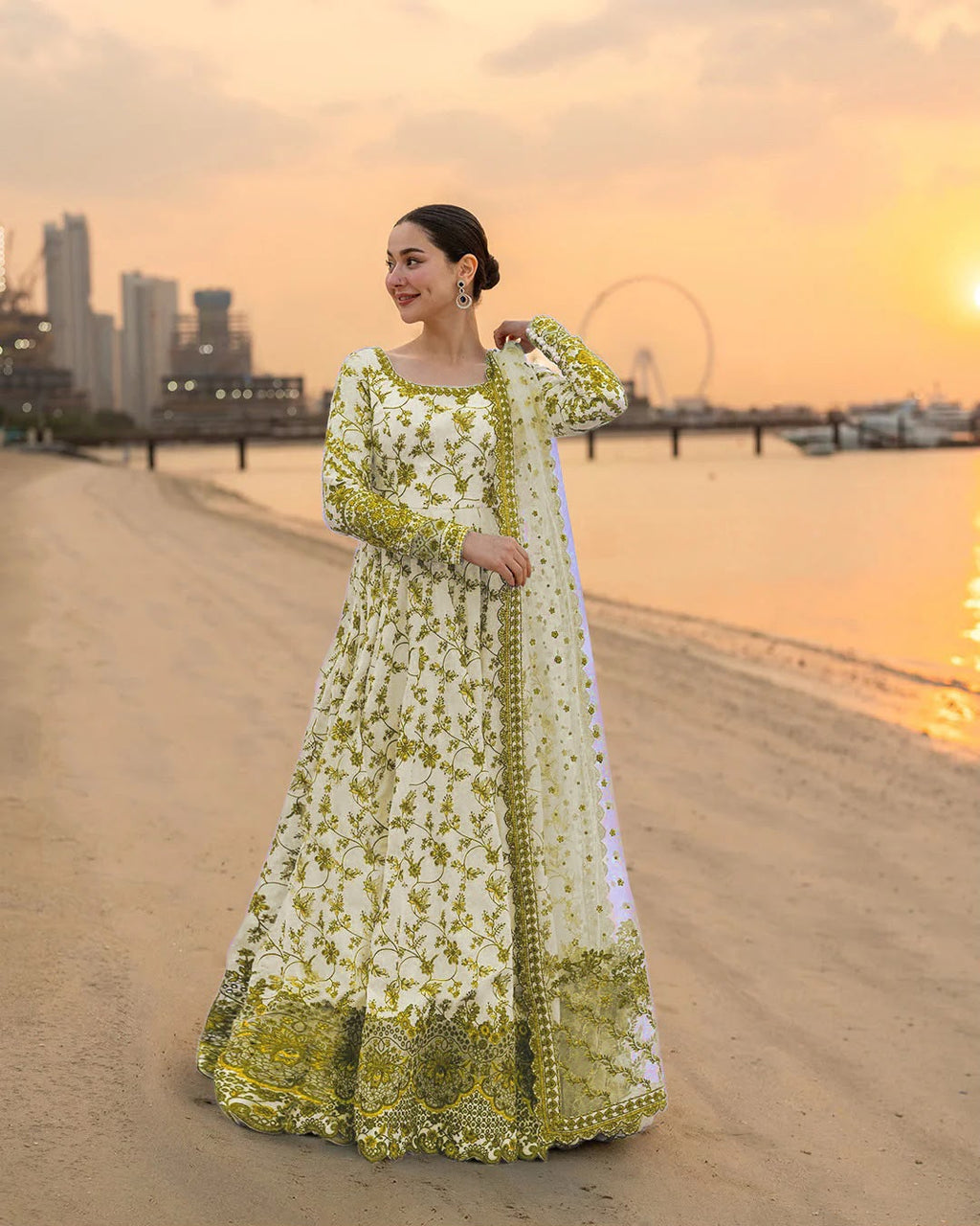 Elegant Floral Anarkali Set with Dupatta