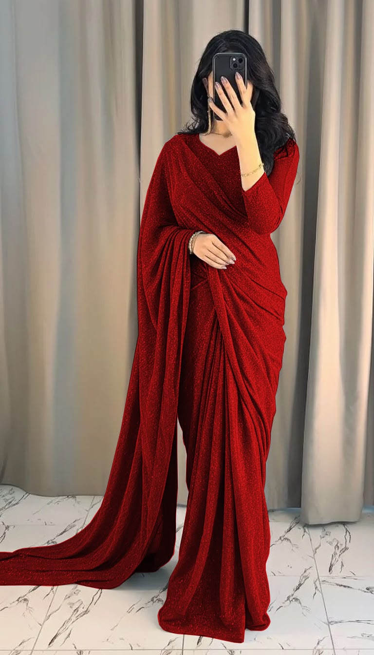 Glitter Moonlight Stitched Saree