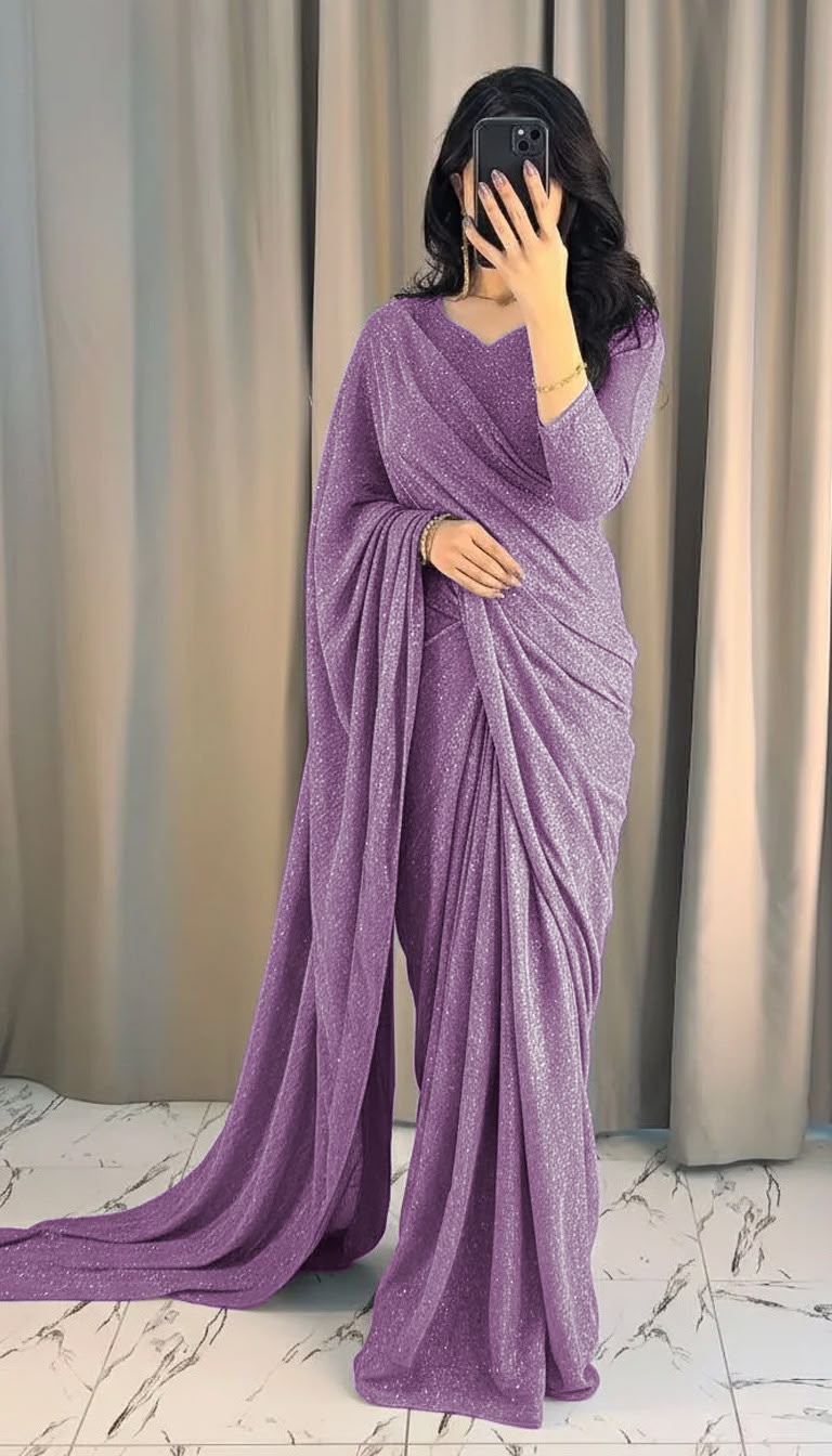 Glitter Moonlight Stitched Saree