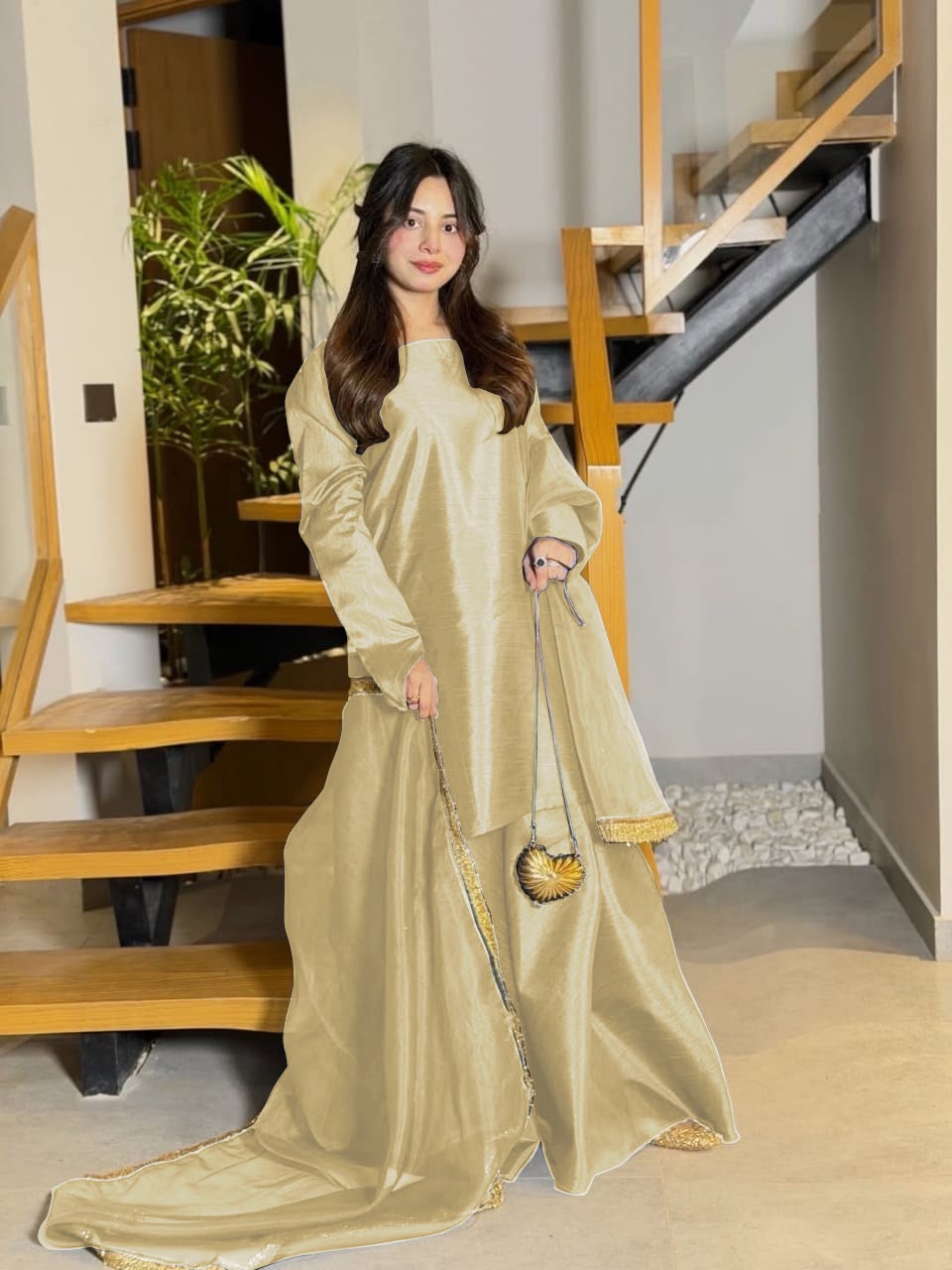 3 Pc Garara With Lace Duppata Suit